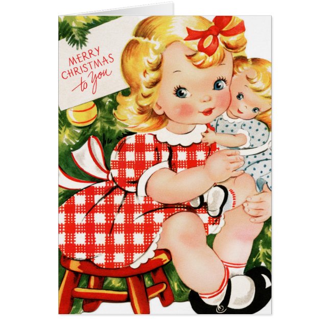 Chica con muñeca Vintage 1950 (Frente)