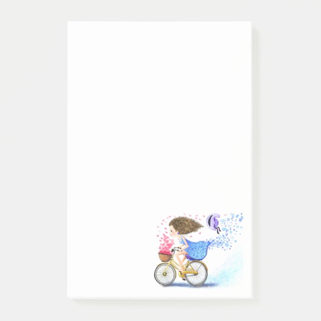 Chica con notas de Bike Post-it® (Anverso)