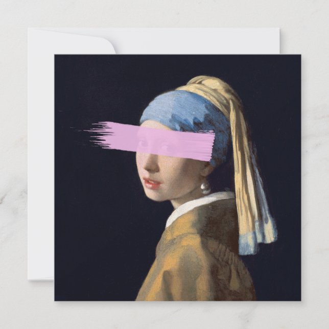 Chica con oreja de perlas con pincel rosa (Anverso)