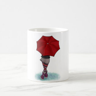 chica con paraguas taza