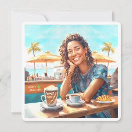 Chica con pausa para café