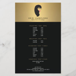 Chica con pestañas en volante de belleza de oro fa