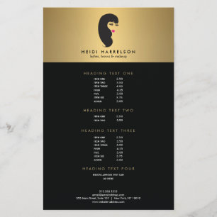 Chica con pestañas en volante de belleza de oro fa