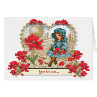 Chica con Poppies ~ Card