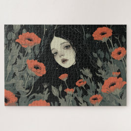 Chica Con Poppies Rompecabezas