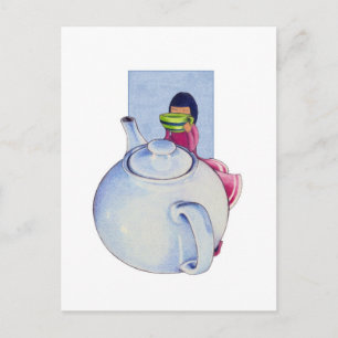 Chica con postal de té