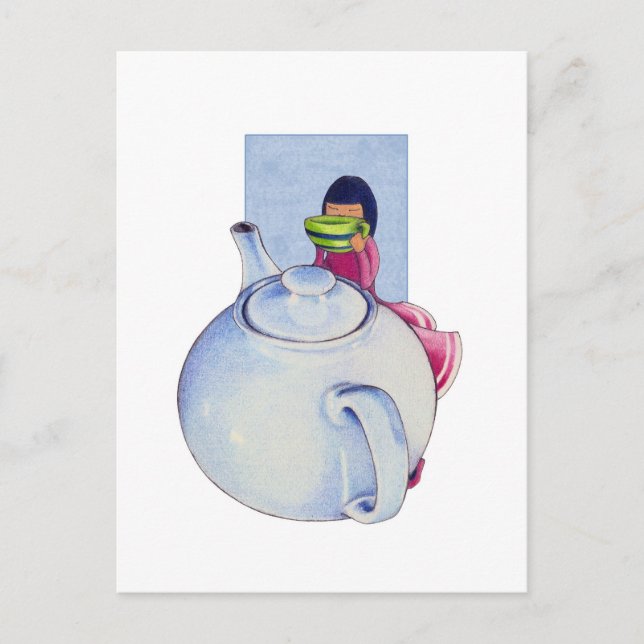 Chica con postal de té (Anverso)