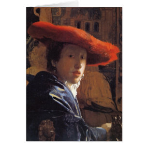 Chica con Red Hat, c.1665 (aceite en el panel)