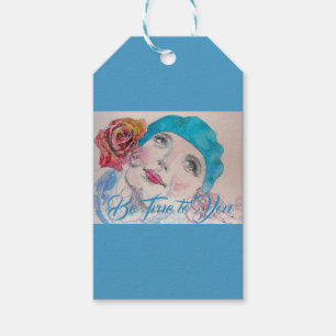Chica con Red Rose Beret Ser fiel a la etiqueta de