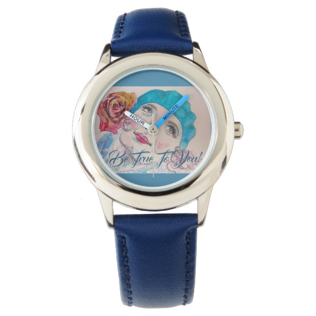 Chica con Red Rose Beret Ser Verdadero Reloj 28 de (Anverso)