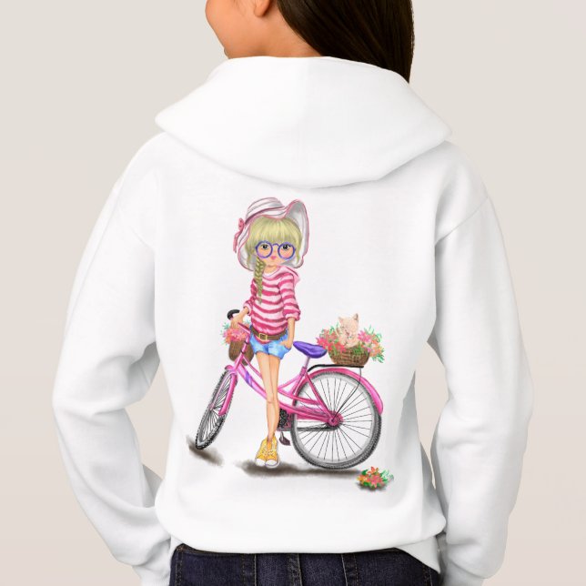 Chica con sudadera de bicicleta (Reverso)