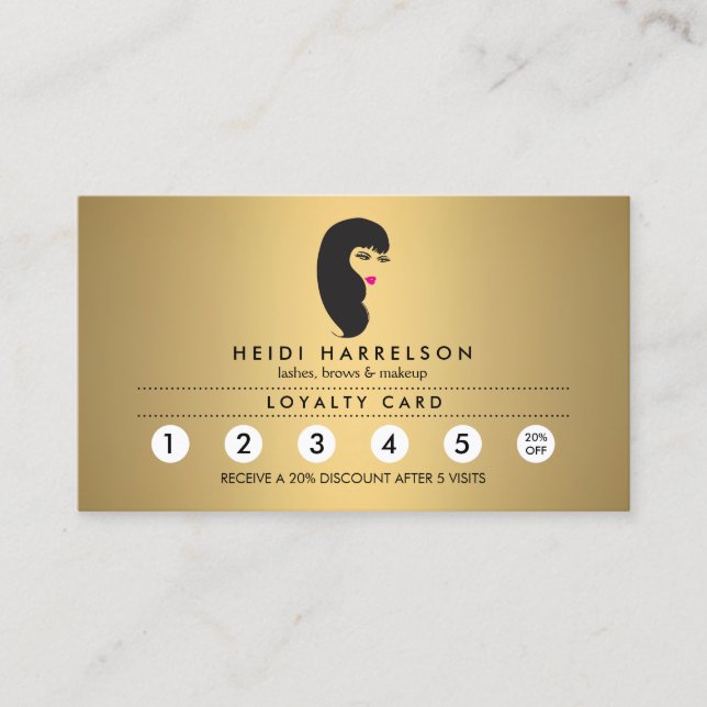 Chica con tarjeta de fidelidad de la sala de oro d (Anverso)