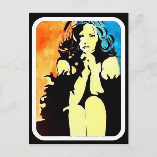 Chica con tarjeta postal Boa (Anverso)