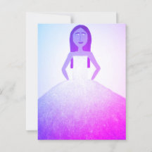 Chica con tarjeta postal de vestir