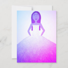 Chica con tarjeta postal de vestir