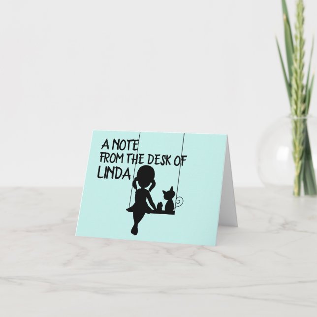 CHICA CON TARJETAS DE NOTA PERSONALIZADAS CAT (Anverso)