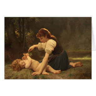 Chica con un niño, por Bouguereau 1881