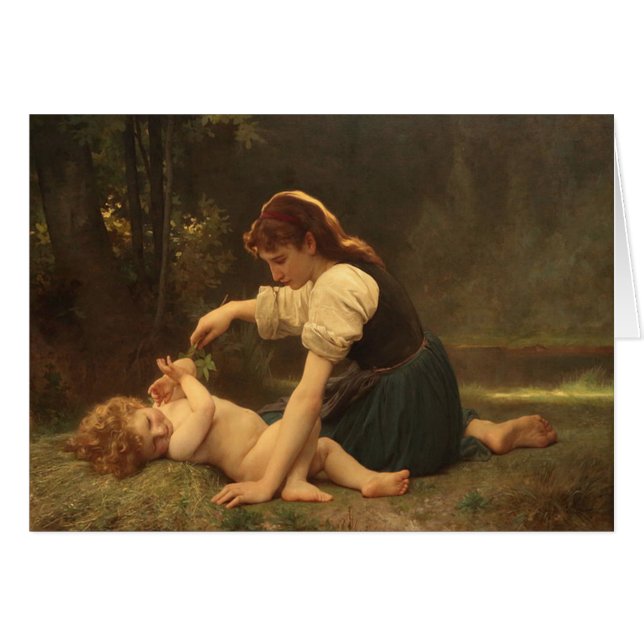 Chica con un niño, por Bouguereau 1881 (Anverso (Horizontal))