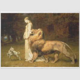 Chica con un papel de descomposición de ovejas y l