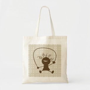 Chica Con Una Bolsa De Tote De Salto