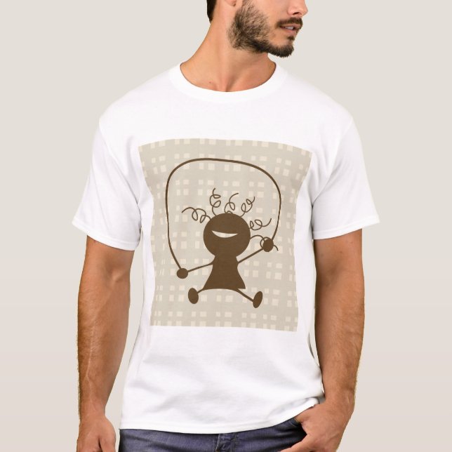 Chica Con Una Camiseta De Tamiseta De Los Mens De  (Anverso)