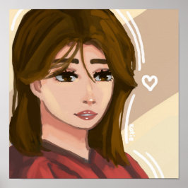 Chica Cuaderno Sencillo fondo de arte digital a ma