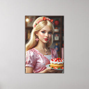 Chica Cumpleañera Impresión en Lienzo Estirado