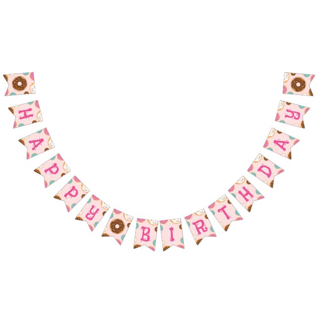 Chica Cumpleaños Fiesta Donut - Bandera Fiesta Bun (Todo)