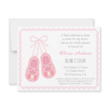 Chica Cute zapatillas Ballerina Beber Invitaciones