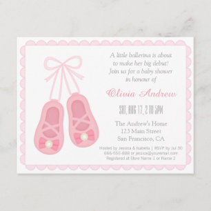 Chica Cute zapatillas Ballerina Beber Invitaciones