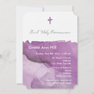 Chica de acuarela Primera Invitación de la Comunió