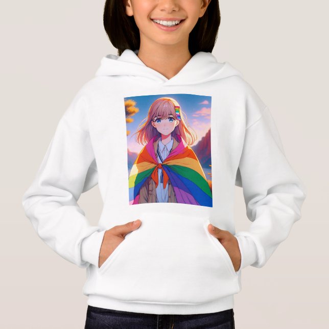 Chica de Anime con Capa LGBTQIA+   (Anverso)