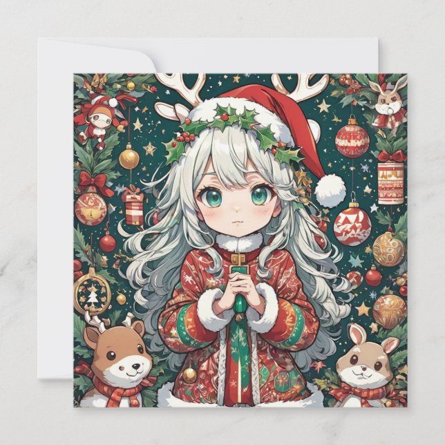 Chica de anime de Navidad (Anverso)