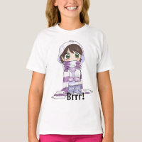 Chica De Anime Envuelto En Camiseta De Invierno