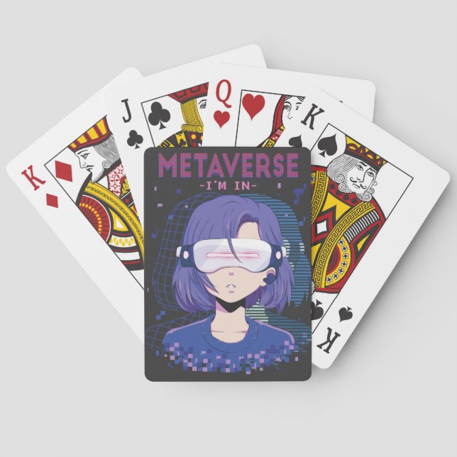 Chica de anime gafas de realidad virtual Cartas de (Reverso)