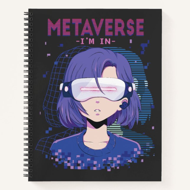 Chica de anime gafas de realidad virtual Cuaderno (Anverso)