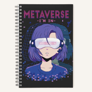 Chica de anime gafas de realidad virtual Cuaderno