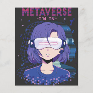 Chica de anime gafas de realidad virtual Flyer