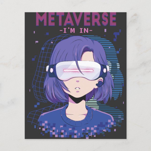 Chica de anime gafas de realidad virtual Flyer (Frente)