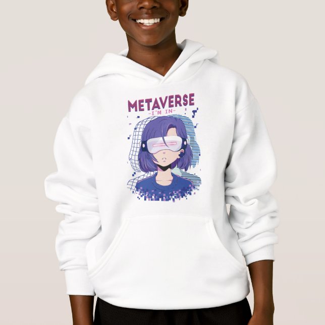 Chica de anime gafas de realidad virtual Sudadera  (Anverso)
