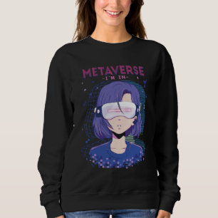 Chica de anime gafas de realidad virtual sudadera