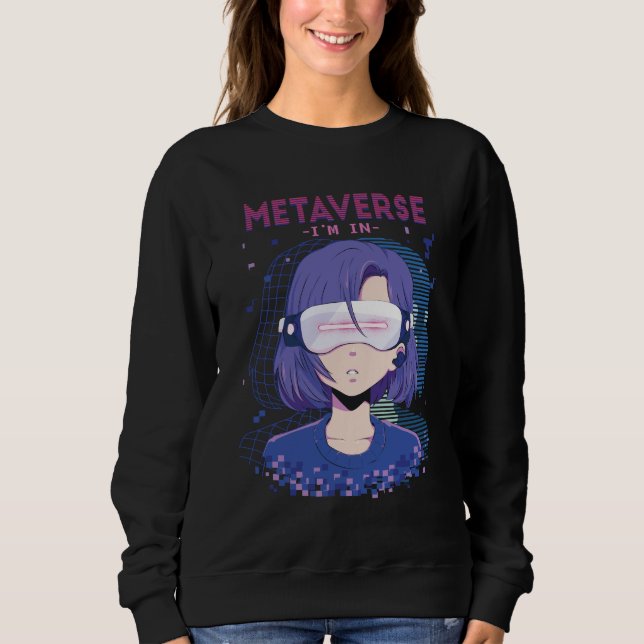 Chica de anime gafas de realidad virtual sudadera (Anverso)