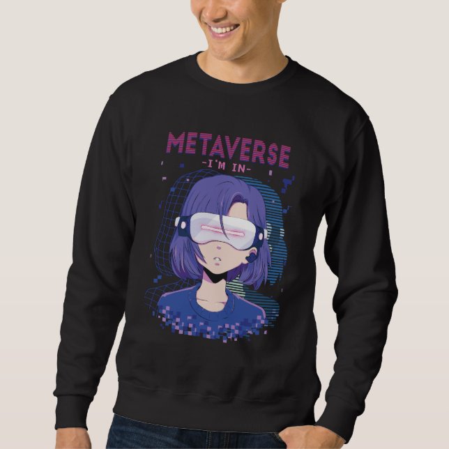 Chica de anime gafas de realidad virtual sudadera (Anverso)