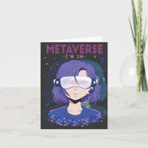 Chica de anime gafas de realidad virtual Tarjeta