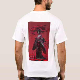 Chica de anime japonés en camiseta de Kimono tradi