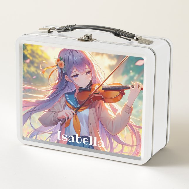 Chica de Anime Personalizada Tocando el Violín (Anverso)