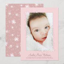 Chica de anuncio de nacimiento Vintage Pink