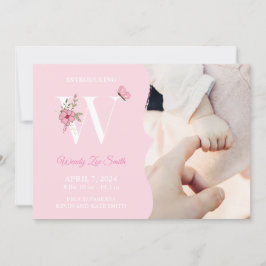 Chica de anuncio de nacimiento W inicial