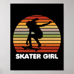 Chica de Arte Genial Patinadora Patinando Patineta