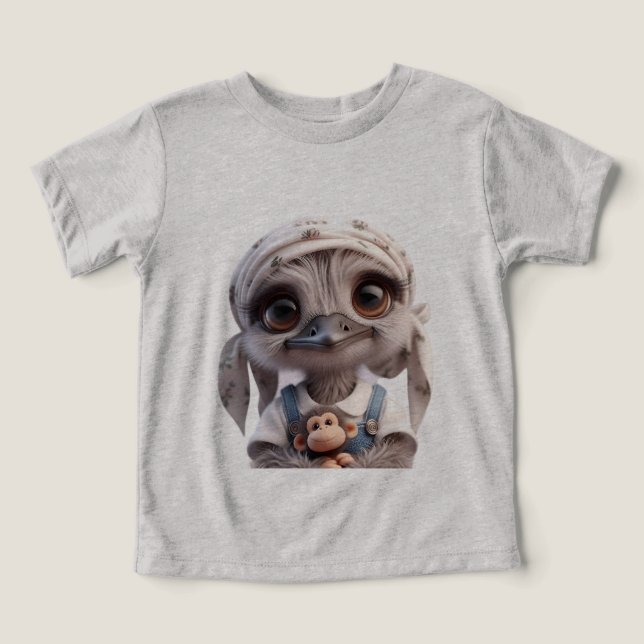 Chica de avestruz en una Bandana con un mono (Diseño delantero )